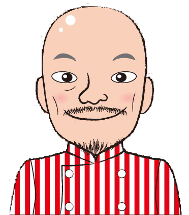 串揚げ三昧honobono店主　嶽山守　イラスト